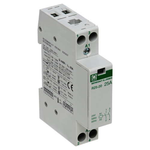 Модульный контактор Benedict R25 25A 24V AC Модульный контактор Benedict R25 25A 24V AC