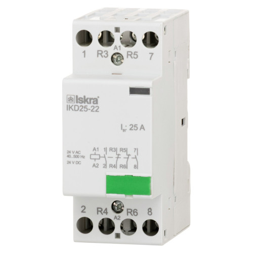 Модульный контактор ISKRA IKD 25A 24V AC/DC 2NO+2NC Модульный контактор ISKRA IKD 25A 24V AC/DC 2NO+2NC