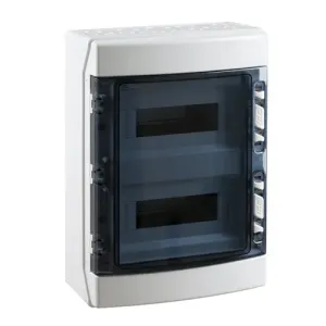 Корпус розподільчий IDE (ABS-пластик), 24 модулі (2×12), IP65, з N і PE шинами Корпус розподільчий IDE (ABS-пластик), 24 модулі (2×12), IP65, з N і PE шинами