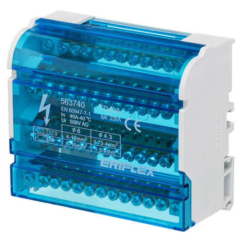 Чотириполюсна колодка nVent Eriflex ТD 40A 12 виходів Чотириполюсна колодка nVent Eriflex ТD 40A 12 виходів