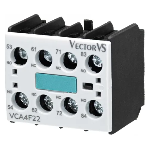 Додатковий контакт фронтальний Vector VS VCA 2NO+2NC для VCN 9...70 Додатковий контакт фронтальний Vector VS VCA 2NO+2NC для VCN 9...70
