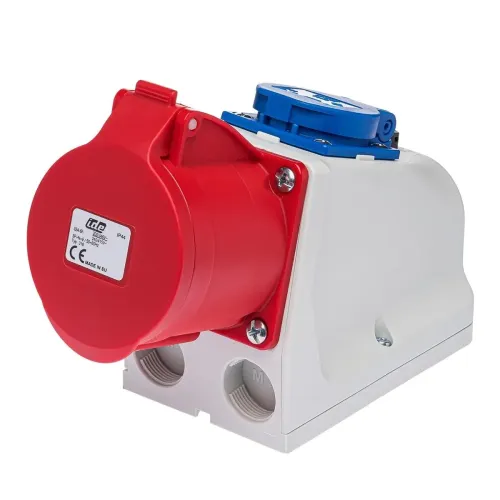 Розетка комбинированная IDE SCHUKO 3P+N+E 32A 200/346-240/415V IP44 Розетка комбинированная IDE SCHUKO 3P+N+E 32A 200/346-240/415V IP44