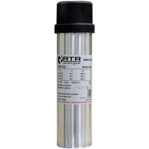 Конденсатор RTR Energia MA/C/CE 2.5 кВАр 400V Конденсатор RTR Energia MA/C/CE 2.5 кВАр 400V