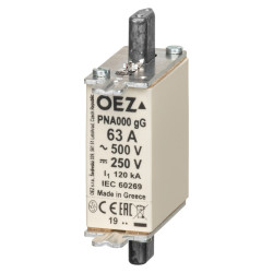 Ножовий запобіжник OEZ gG NH000 63A Ножовий запобіжник OEZ gG NH000 63A