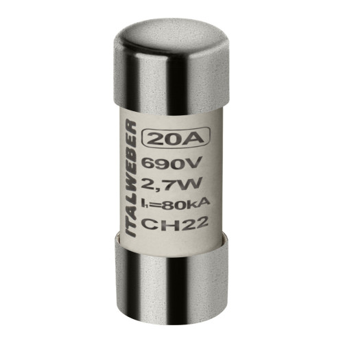 Запобіжник циліндричний Italweber CH22 20A gG 22×58 690V Запобіжник циліндричний Italweber CH22 20A gG 22×58 690V