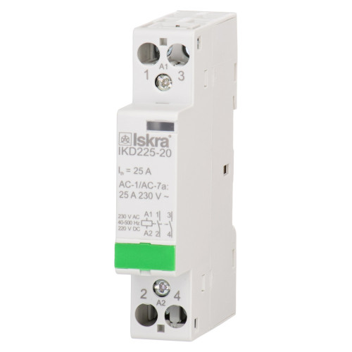 Модульний контактор ISKRA IKD 25A 230V AC/DC 2NO Модульний контактор ISKRA IKD 25A 230V AC/DC 2NO