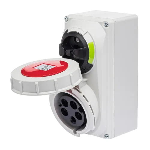 Розетка настенная с механическим блокировкой IDE MUNDIAL 3P+N+E 32A 200/346-240/415V IP67 Розетка настенная с механическим блокировкой IDE MUNDIAL 3P+N+E 32A 200/346-240/415V IP67