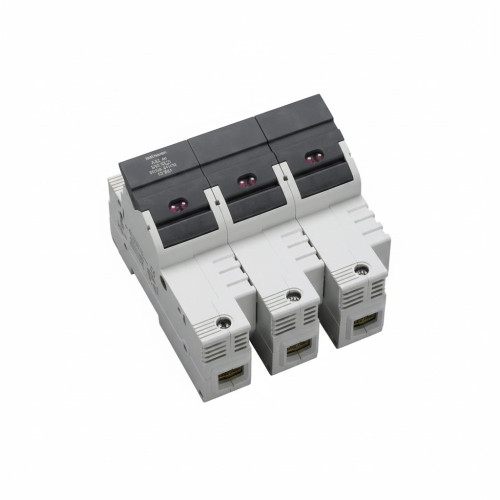 Утримувач запобіжників Woehner тип J, 30A/600V (21×57), з індикатором стану Утримувач запобіжників Woehner тип J, 30A/600V (21×57), з індикатором стану
