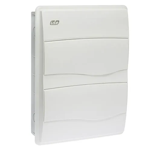 Корпус распределительный внутр. IDE белое окно ORO, 2×12 модуля 373×283x97, IP40, с шинами N и PE Корпус распределительный внутр. IDE белое окно ORO, 2×12 модуля 373×283x97, IP40, с шинами N и PE