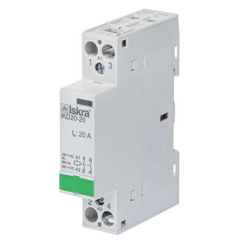 Модульний контактор ISKRA IKD 20A 230V AC/DC 2NO Модульний контактор ISKRA IKD 20A 230V AC/DC 2NO