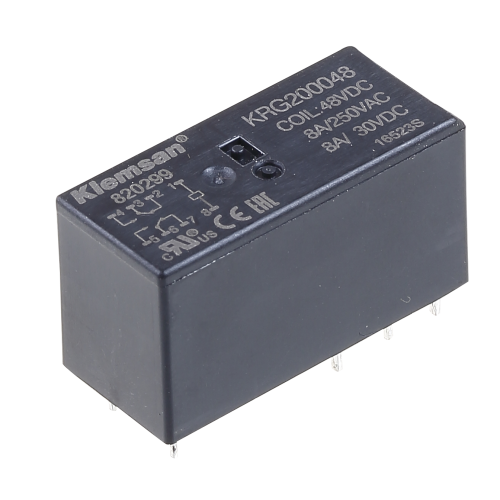 Миниатюрное промежуточное реле KRG200024 2PCO, 24V DC 8A Миниатюрное промежуточное реле KRG200024 2PCO, 24V DC 8A