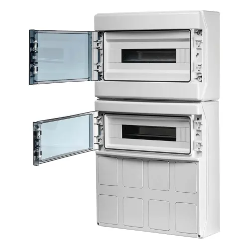 Настінний корпус для сил. розеток IDE STAR 2×18 MOD 728×418x147mm, IP65 з шинами N+PE Настінний корпус для сил. розеток IDE STAR 2×18 MOD 728×418x147mm, IP65 з шинами N+PE
