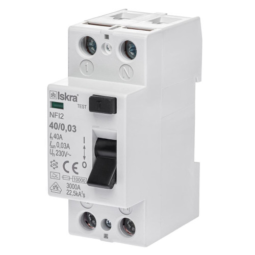 Устройство защитного отключения ISKRA NFI2 40A 1P+N 0.03A Устройство защитного отключения ISKRA NFI2 40A 1P+N 0.03A
